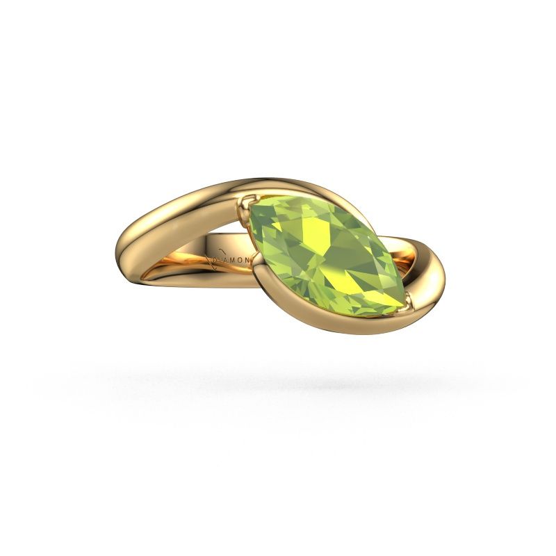 Bague de fiançailles Aida MRQ 585 or jaune péridot 11x5.5 mm
