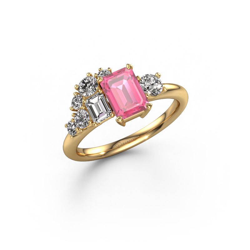 Ring Sabina 585 gold pink sapphire 7x5 mm