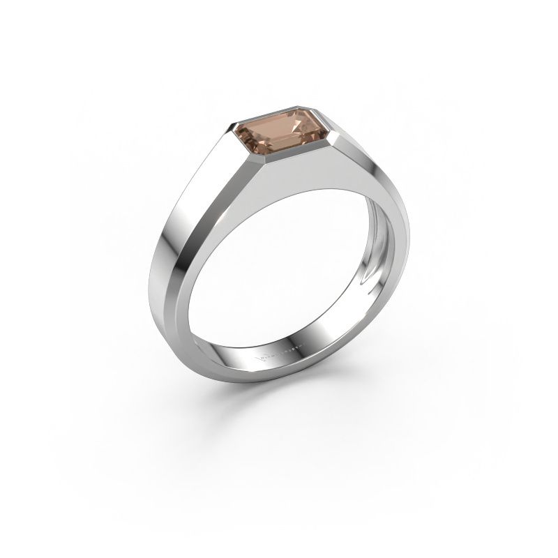 Bague pour homme Dylan 1 585 or blanc diamant brun 1.15 crt