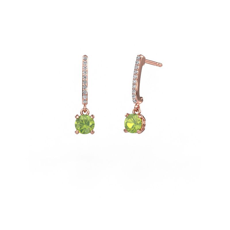 Drop earrings Tanja 1 585 rose gold peridot 5 mm