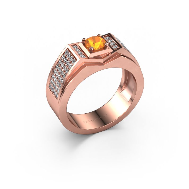 Heren ring Marcel 585 rosé goud citrien 5 mm