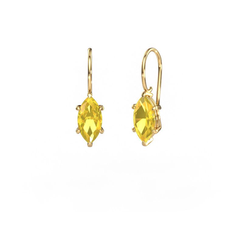 Ohrhänger Cleo MRQ 585 Gold Gelb Saphir 12x6 mm