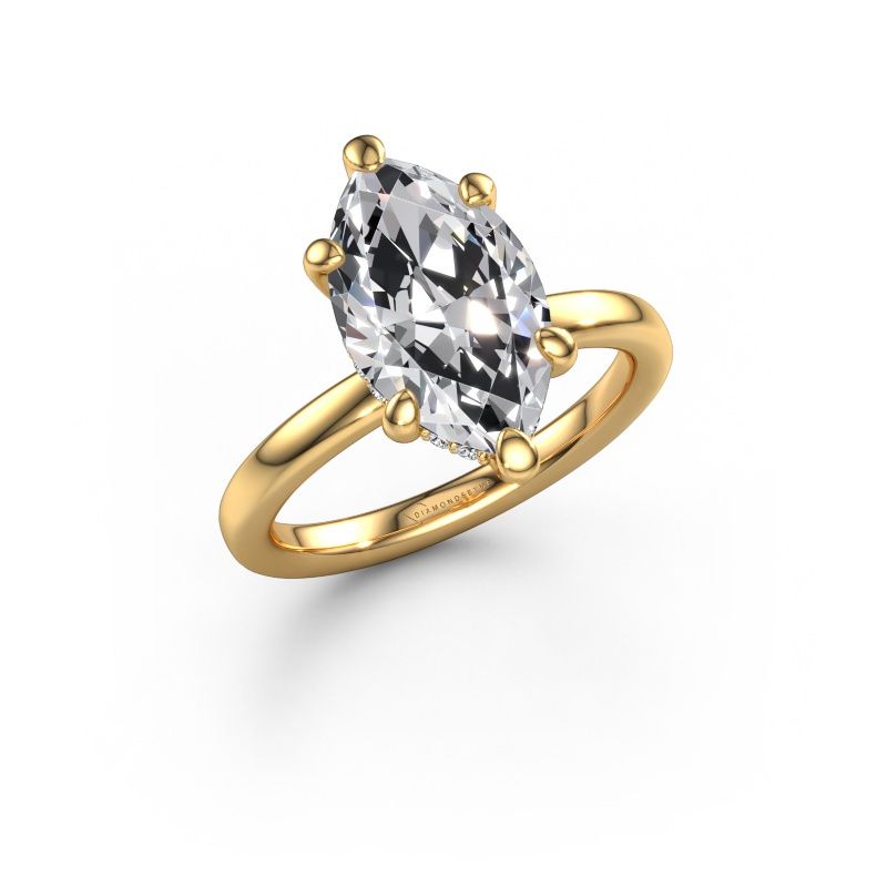 Engagement ring Simone MRQ 2 585 gold lab grown diamond 3.107 crt