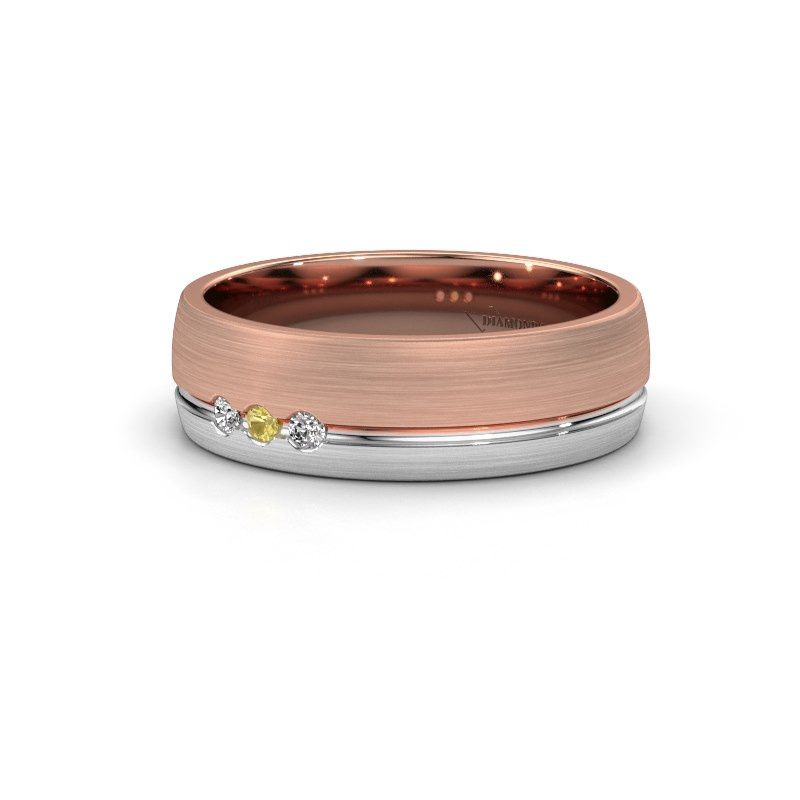 Image of Wedding ring WH0322L25AM<br/>585 rose gold ±6x1.7 mm<br/>Yellow sapphire