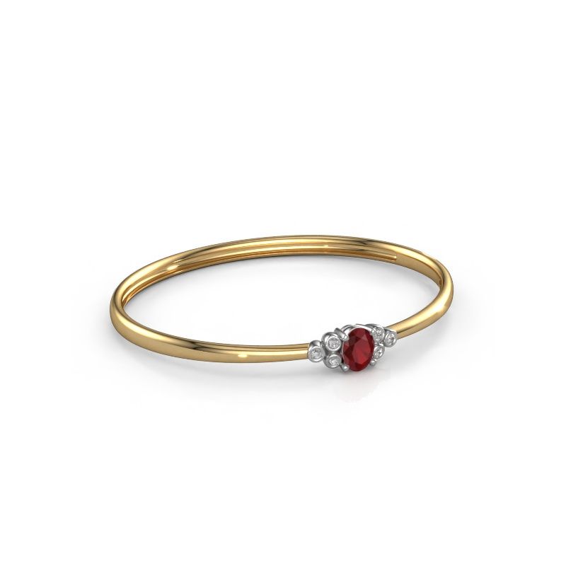 Armreif Lucy 585 Gold Rubin 8x6 mm