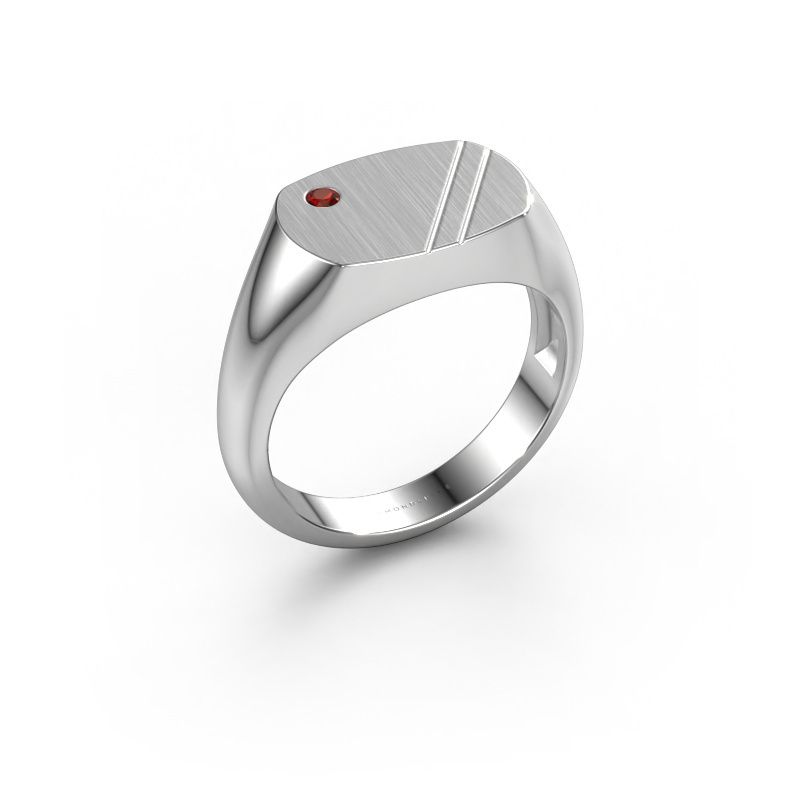 Men's ring Bram 2 950 platinum garnet 2 mm