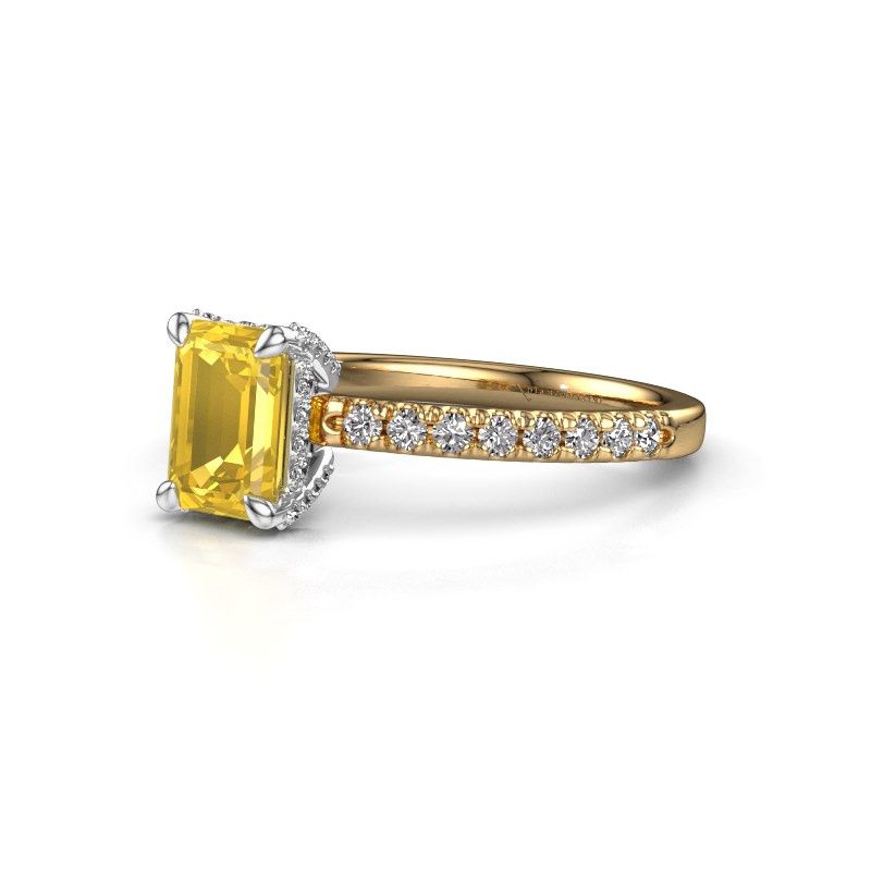 Image of Engagement ring saskia eme 1<br/>585 gold<br/>Yellow sapphire 7x5 mm