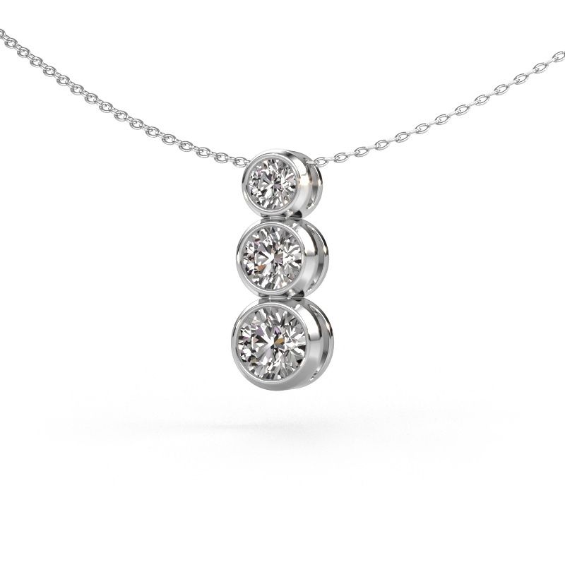 Pendentif Linda 585 or blanc diamant 1.45 crt