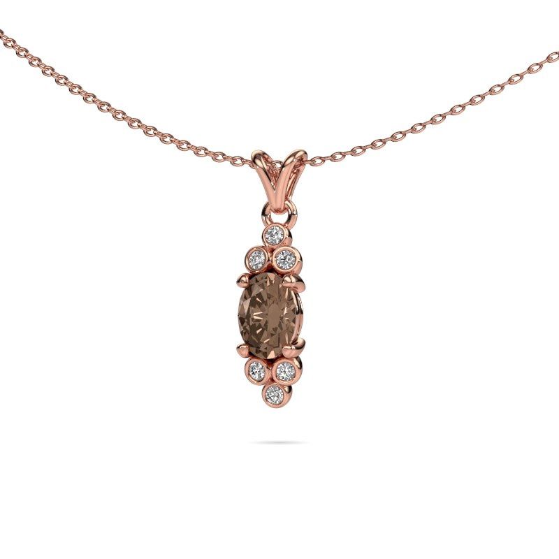Pendentif Lucy 2 585 or rose diamant brun 0.790 crt