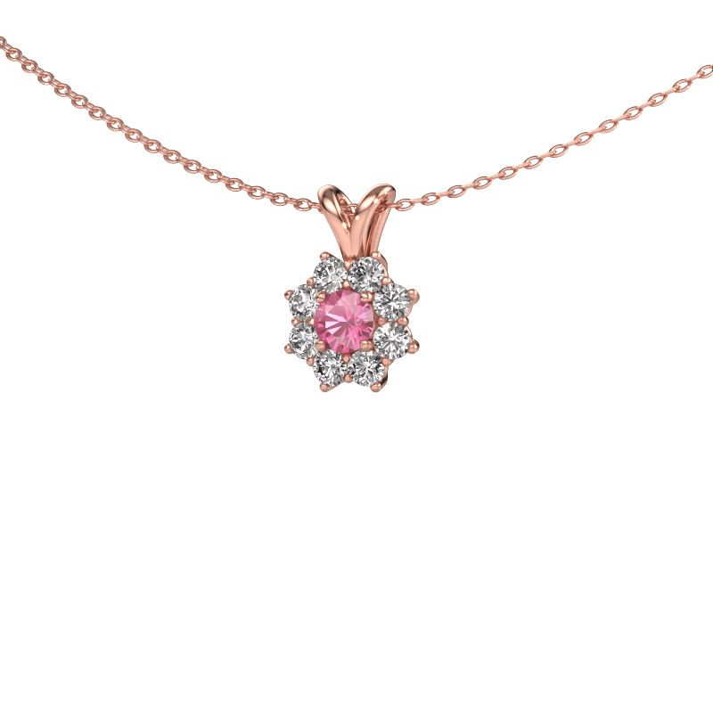 Pendentif Carolyn 585 or rose saphir rose 4 mm