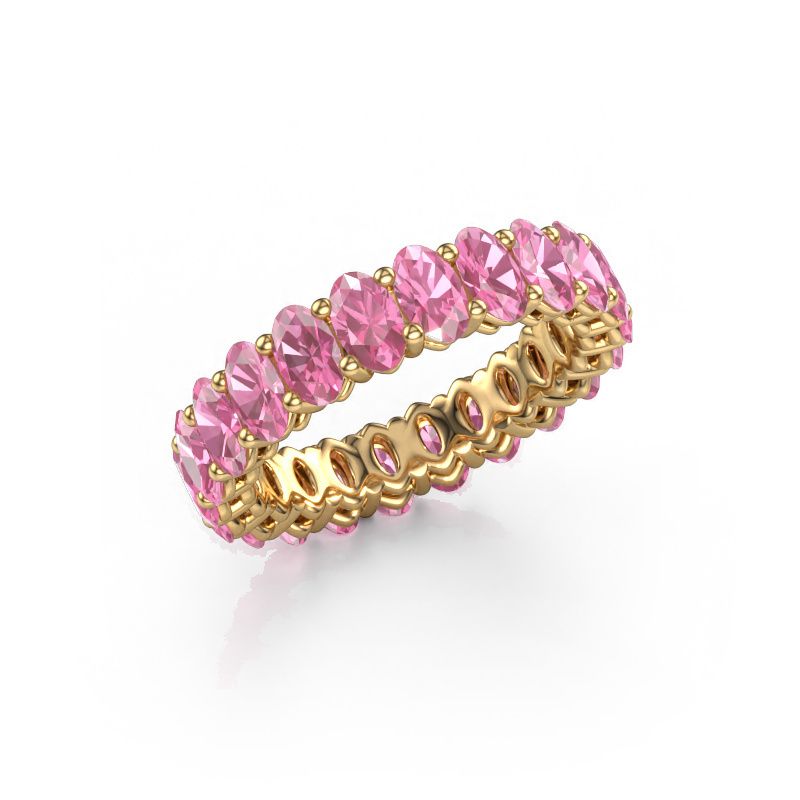 Stackable ring Heddy OVL 3x5 585 gold pink sapphire 5x3 mm