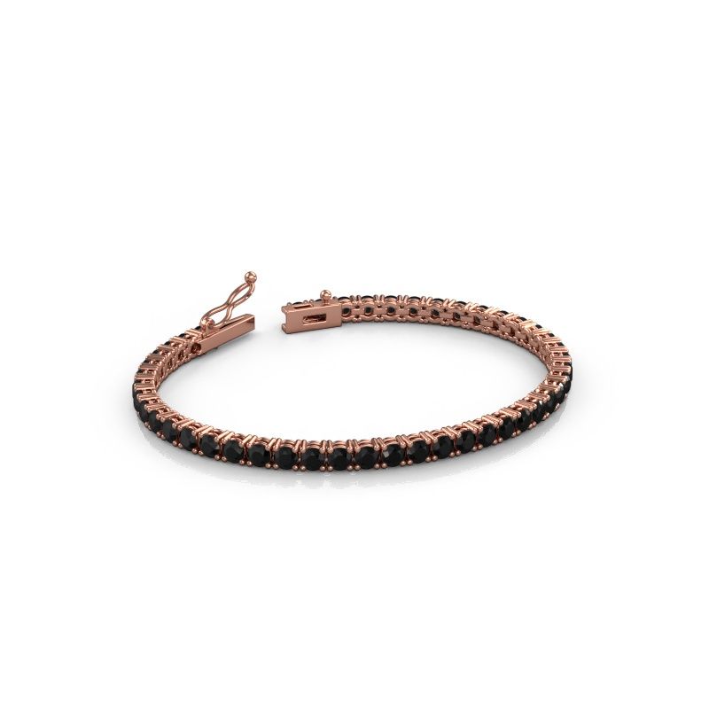 Tennisarmband Shirley 3.4 585 zwarte diamant rosé goud 8.10 crt