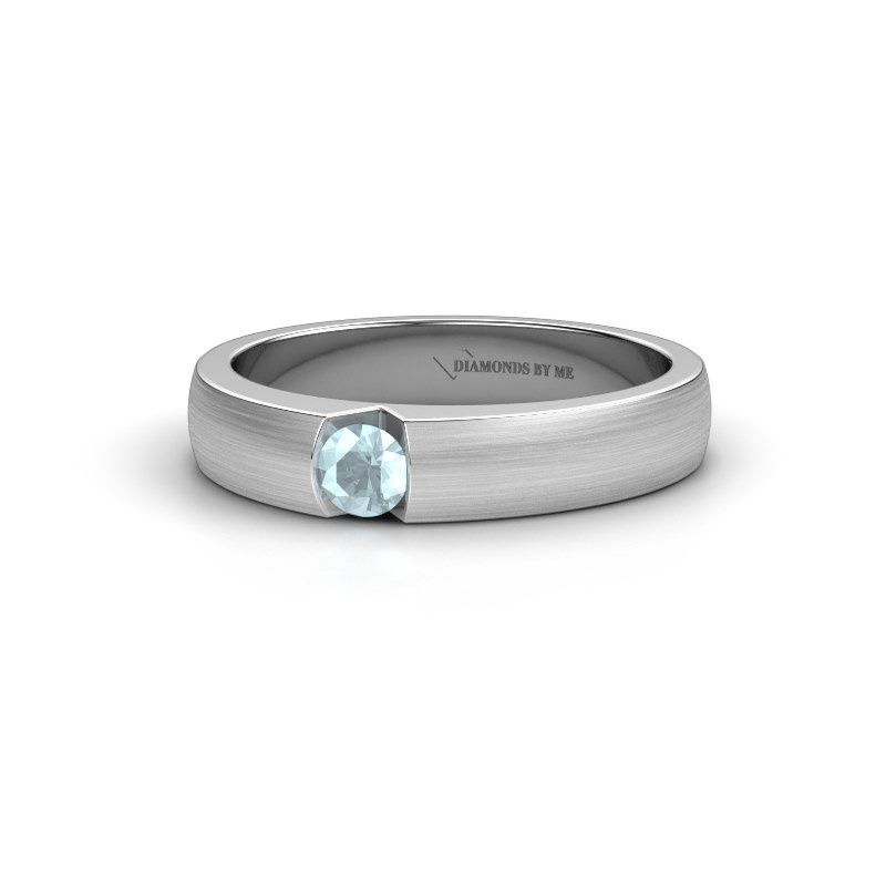 Image de Bague de fiançailles Theresia<br/>585 or blanc<br/>Aigue-marine 3.4 mm
