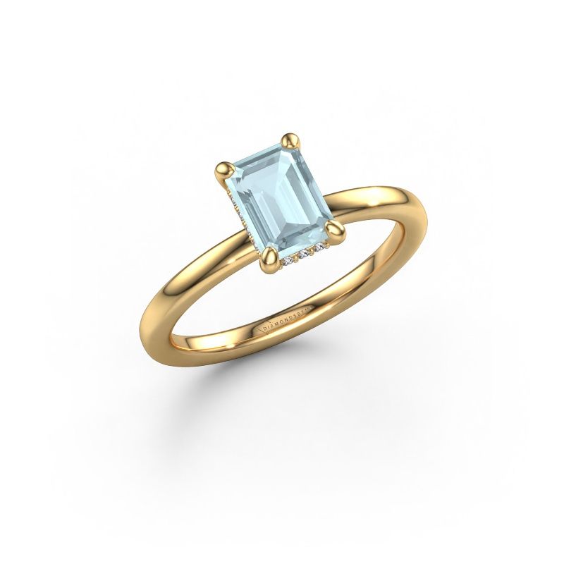 Engagement ring Simone EME 2 585 gold aquamarine 7x5 mm