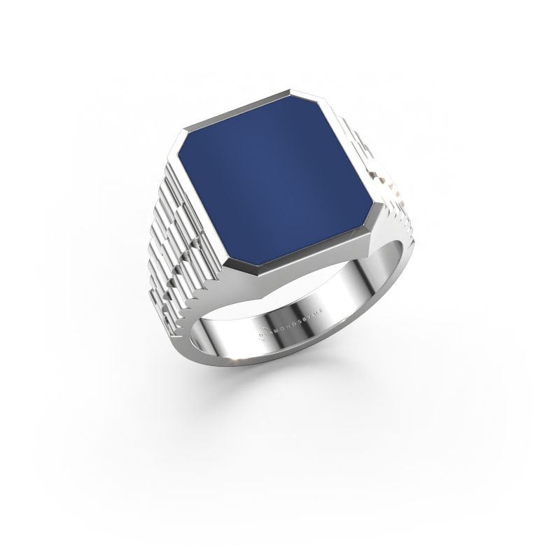 Zegelring Brent 3 950 platina lapis lazuli 14x12 mm