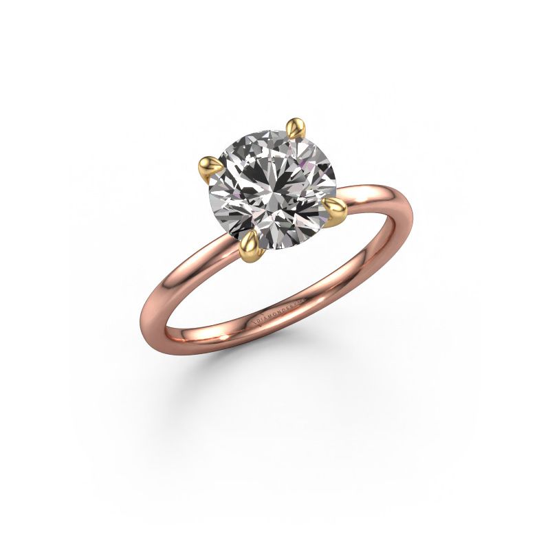 Verlobungsring Crystal RND 1 585 Roségold Lab-grown Diamant 0.60 crt