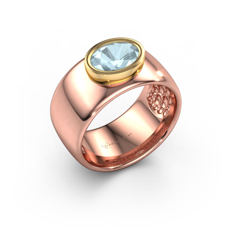 Ring Anouschka 585 rose gold aquamarine 8x6 mm