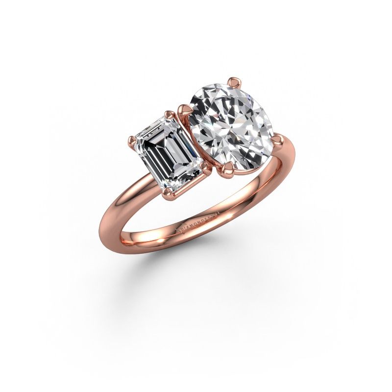 Engagement ring Toi et Moi OVL-EME 585 rose gold diamond 2.70 crt