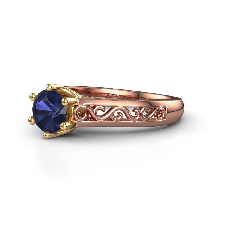 Image of Engagement ring shan<br/>585 rose gold<br/>Sapphire 6 mm