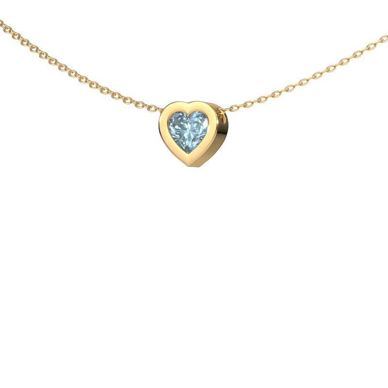 Pendant Tonja 585 gold blue lab grown diamond 5 mm