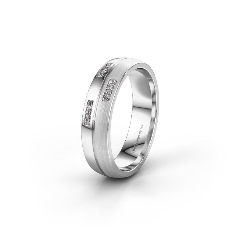 Image of Wedding ring WH0206L25APM<br/>585 white gold ±5x1.7 mm<br/>Diamond
