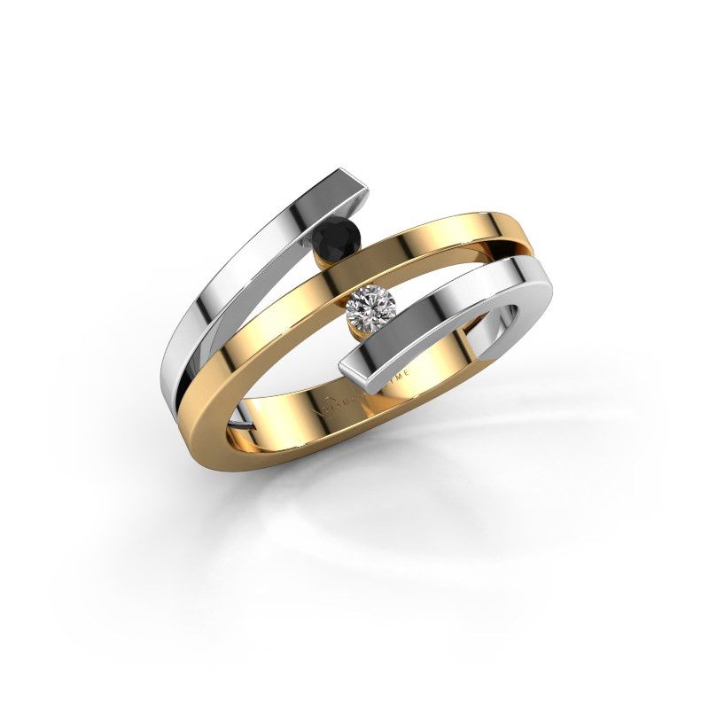 Image de Bague Synthia<br/>585 or jaune<br/>Diamant noir 0.132 crt