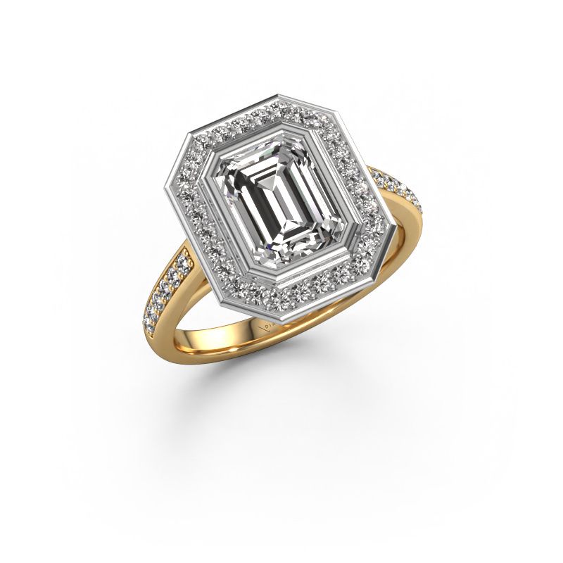 Engagement ring Noud 2 EME 585 gold zirconia 8x6 mm