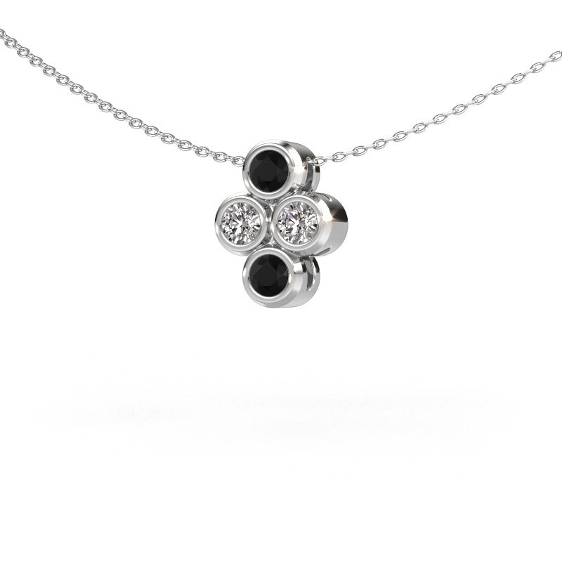 Hanger Judi 585 witgoud zwarte diamant 0.660 crt