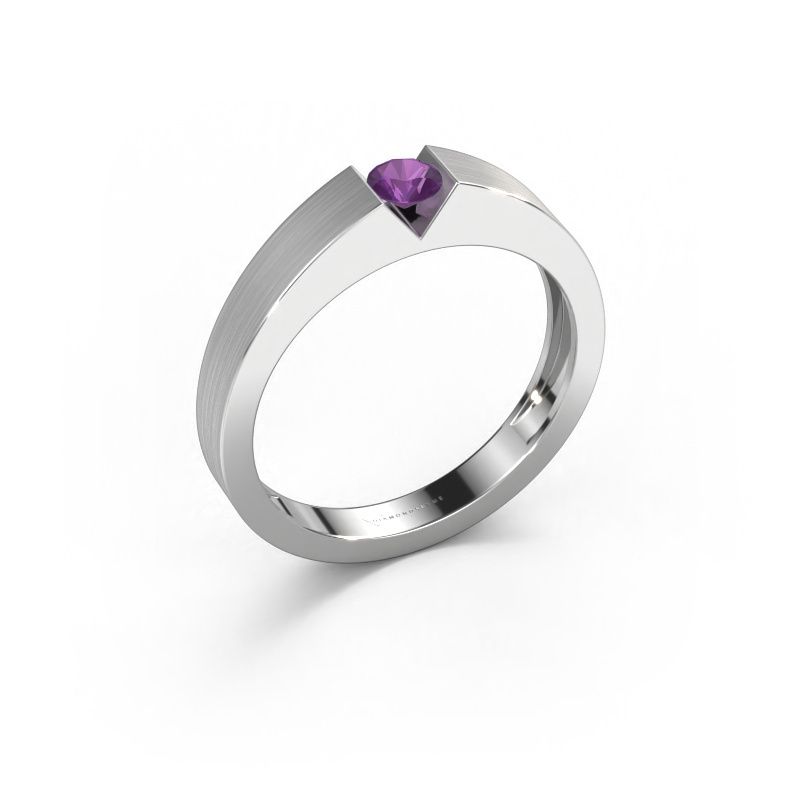 Engagement ring Lizzy 1 950 platinum amethyst 3.7 mm