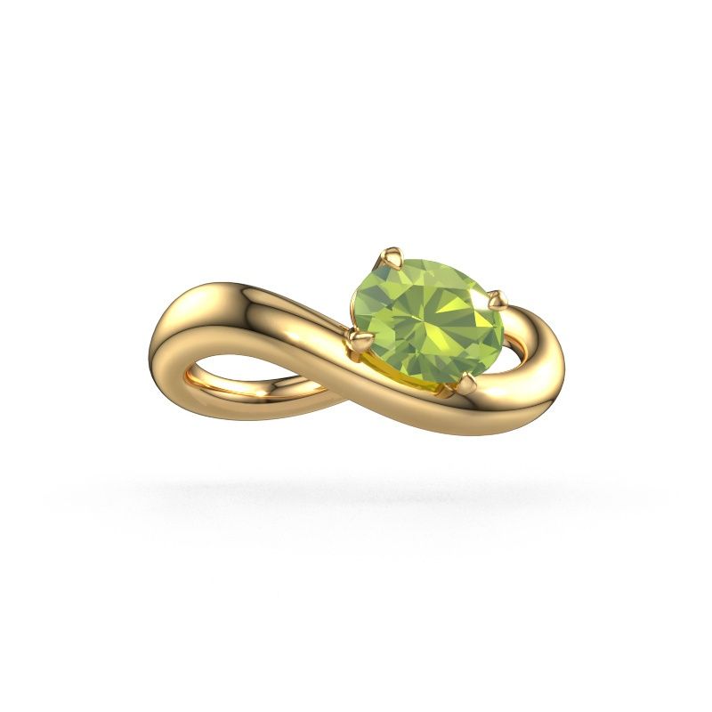 Bague de fiançailles Chloe OVL 585 or jaune péridot 7,5x5,5 mm