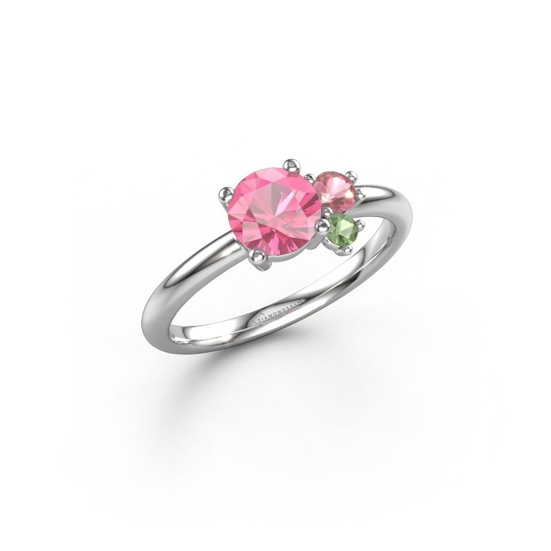 Ring Anouk 950 platina roze saffier 6 mm