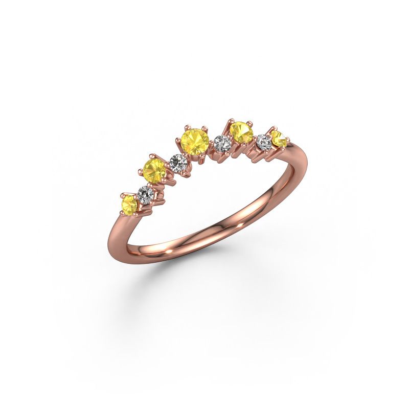 Stackable ring Carly A 585 rose gold yellow sapphire 2.5 mm