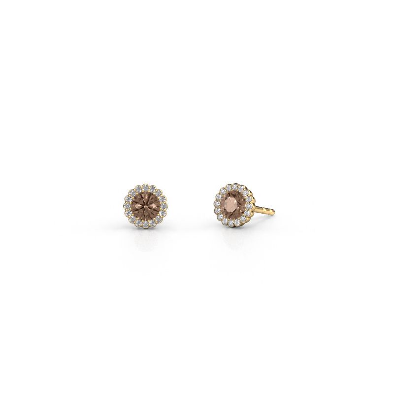 Earrings Queen 585 gold brown diamond 0.76 crt