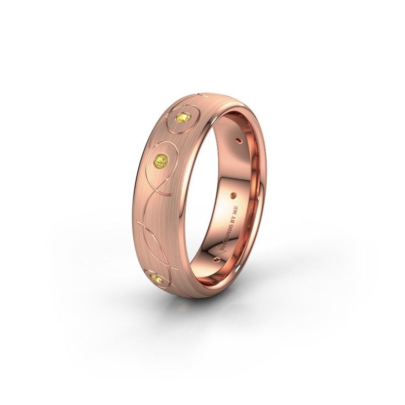 Image of Wedding ring WH2068L36BM<br/>585 rose gold ±6x2 mm<br/>Yellow sapphire