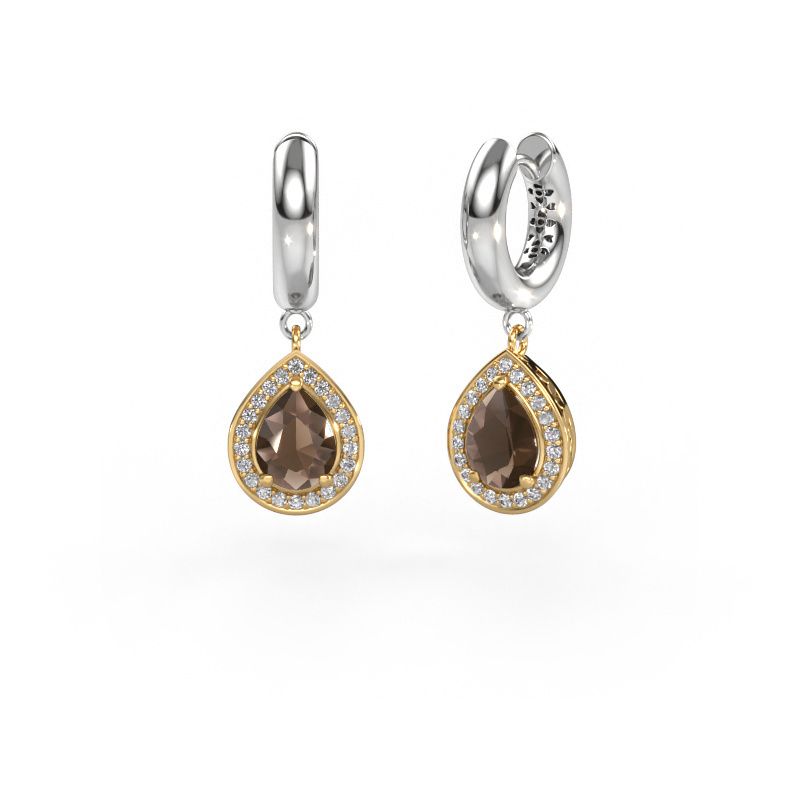 Pendants d'oreilles Barbar 1 585 or jaune quartz fumé 7x5 mm