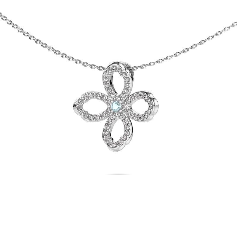 Kette Chelsea 585 Weißgold Aquamarin 2 mm