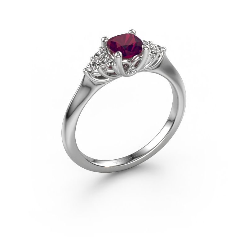 Verlobungsring Felipa CUS 950 Platin Rhodolit 5 mm