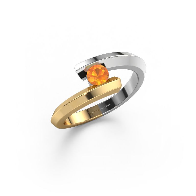 Ring Paulette 585 white gold citrin 3.4 mm