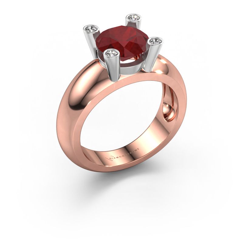 Bague Tamara RND 585 or rose rubis 8 mm