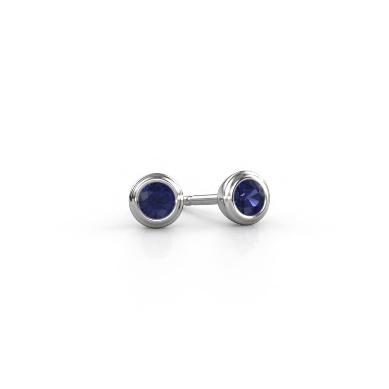Stud earrings Shemika 585 white gold sapphire 4 mm