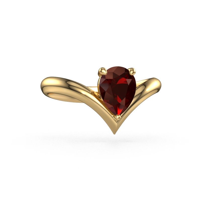 Verlobungsring Maddy PER 585 Gold Granat 8x6 mm
