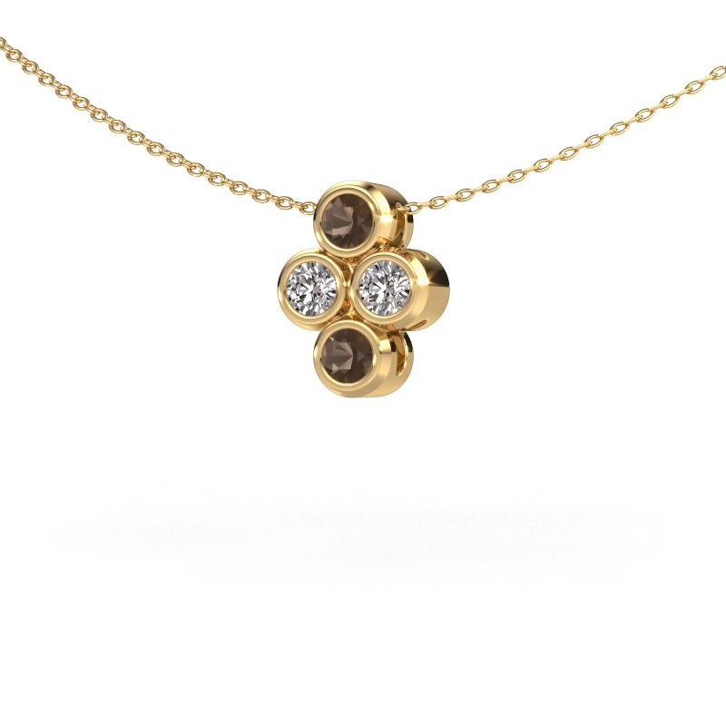Pendant Judi 585 gold smokey quartz 3.4 mm