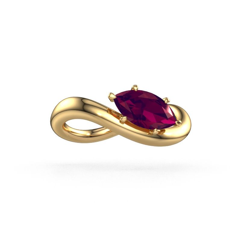 Verlovingsring Chloe MRQ 585 goud rhodoliet 10x5 mm