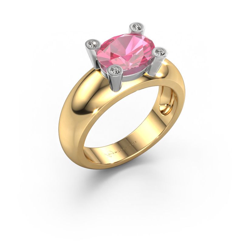 Ring Tamara OVL 585 gold pink sapphire 9x7 mm