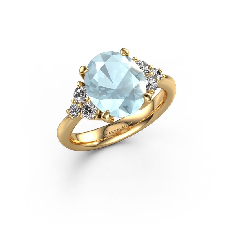 Engagement ring Aleida OVL 1 585 gold aquamarine 9x7 mm