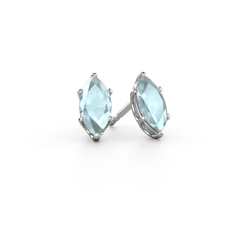 Clous d'oreilles Sam MRQ 950 platine aigue-marine 10x5 mm