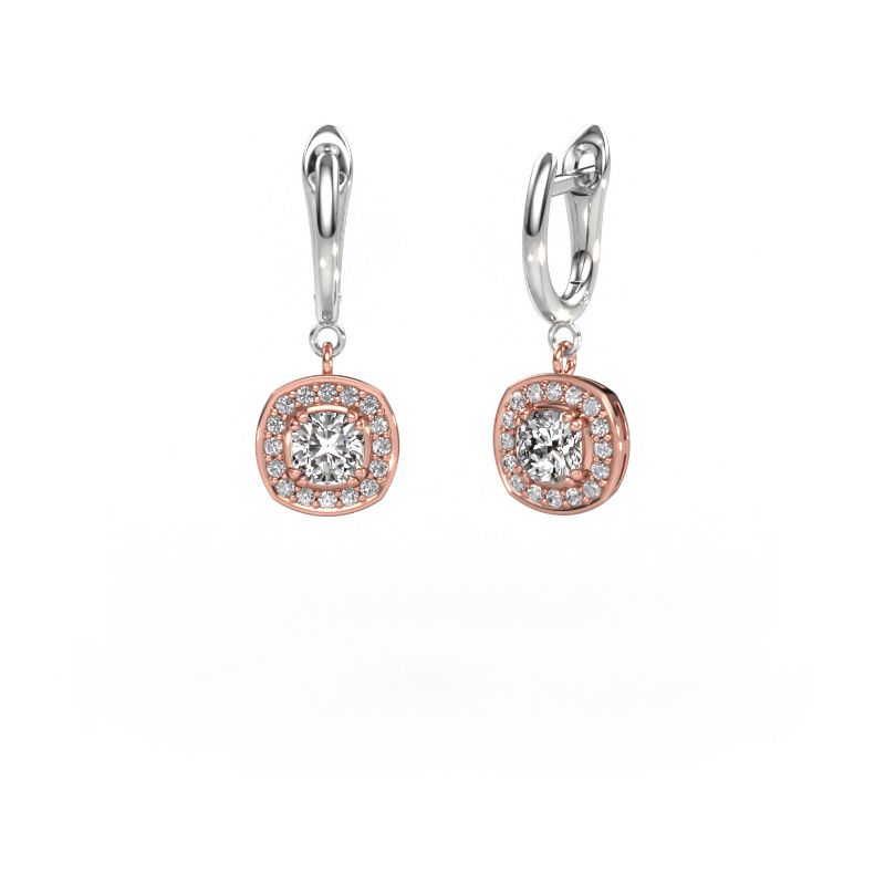 Drop earrings Marlotte 1 585 rose gold diamond 0.70 crt