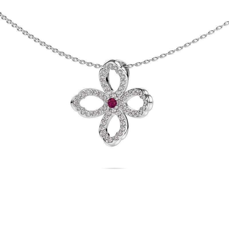 Kette Chelsea 585 Weißgold Rhodolit 2 mm