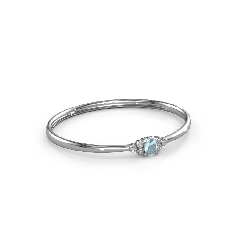 Bangle Lucy 585 white gold aquamarine 8x6 mm