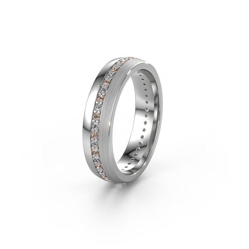 Alliance WH0203L25BPM 950 platine diamant brun 0.44 crt ±5x2 mm